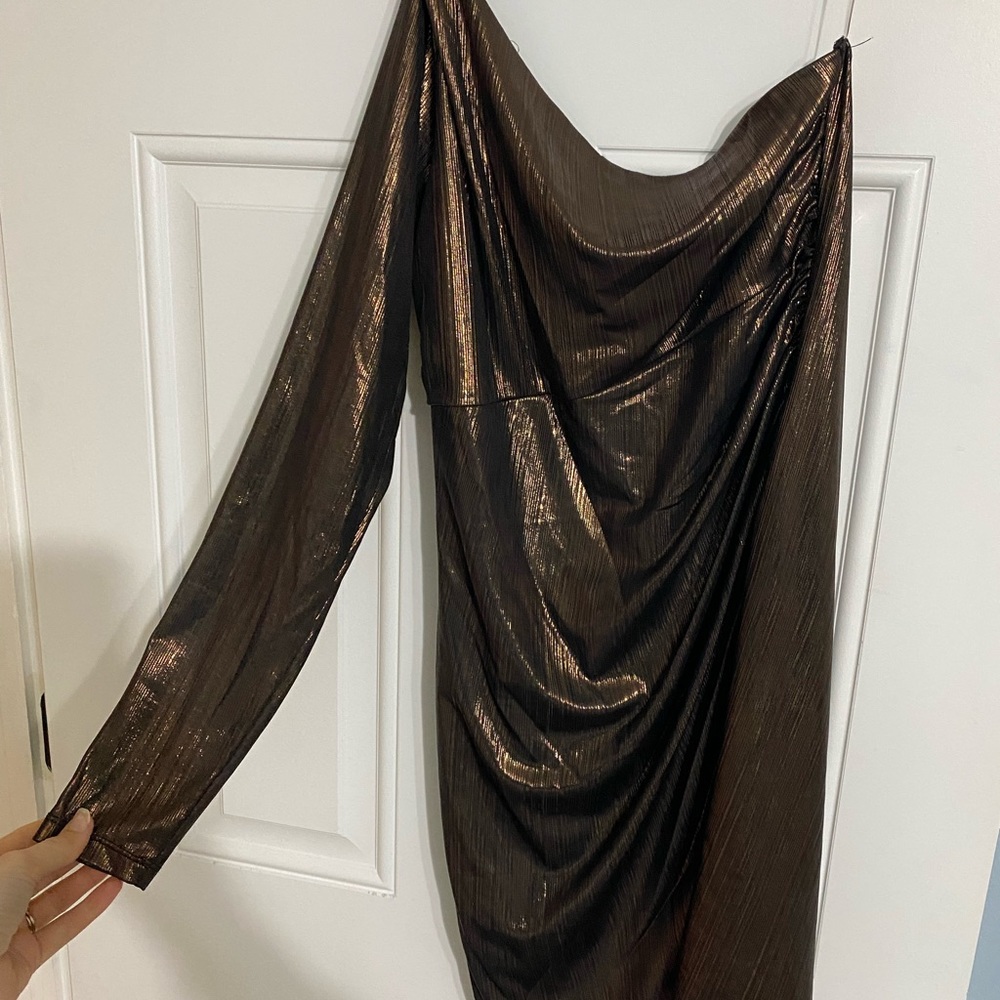 One shoulder dress, worn for NYE